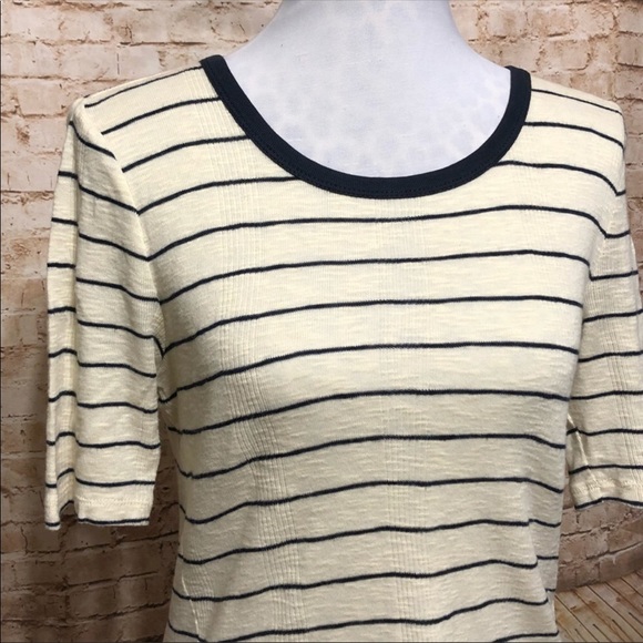 Madewell Striped Ribbed Elbow Sleeve Knit Top - Picture 4 of 8